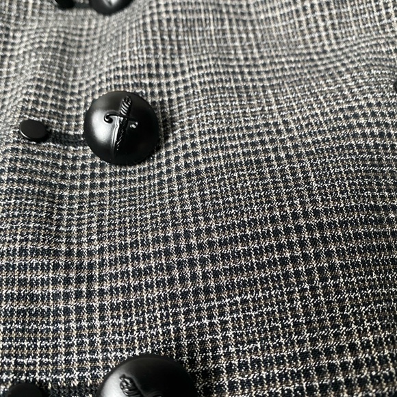 John Varvatos Luxe USA Linen Blend Double Breasted Plaid Trench Coat - M - Picture 12 of 16